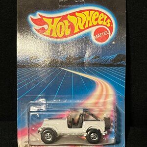 1987 Hot Wheels White Jeep CJ-7 No 3953 Die Cast Metal NEW Sealed Toy Car